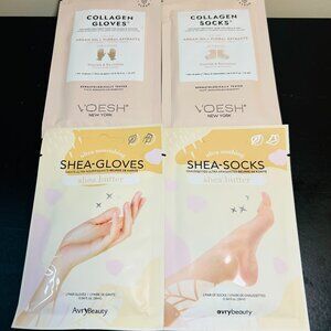 VOESH and Avry Beauty 4-Piece Collagen/Shea Gloves & Socks NIP